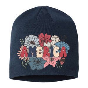 Floral American Mama Retro Mama Sustainable Beanie