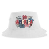 Floral American Mama Retro Mama Sustainable Bucket Hat