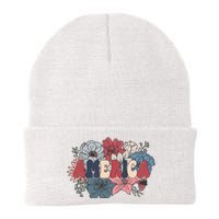 Floral American Mama Retro Mama Knit Cap Winter Beanie