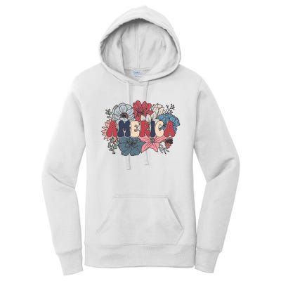 Floral American Mama Retro Mama Women's Pullover Hoodie