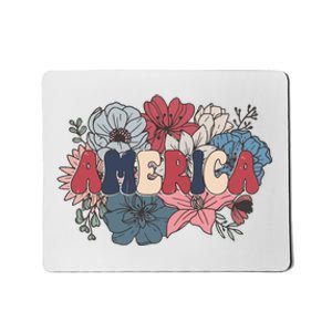 Floral American Mama Retro Mama Mousepad