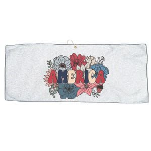 Floral American Mama Retro Mama Large Microfiber Waffle Golf Towel