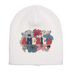 Floral American Mama Retro Mama Short Acrylic Beanie