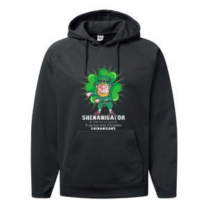 Flossing Shenanigator Definition Saint Patricks Day Men Boys  Performance Fleece Hoodie