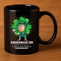 Flossing Shenanigator Definition Saint Patricks Day Men Boys  11oz C Handle Ceramic Mug
