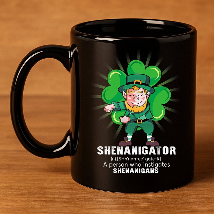Flossing Shenanigator Definition Saint Patricks Day Men Boys  11oz C Handle Ceramic Mug