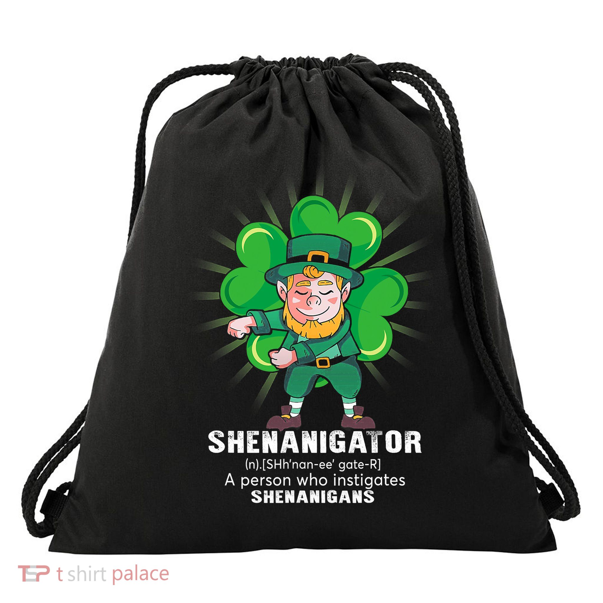 Flossing Shenanigator Definition Saint Patricks Day Men Boys  Drawstring Bag