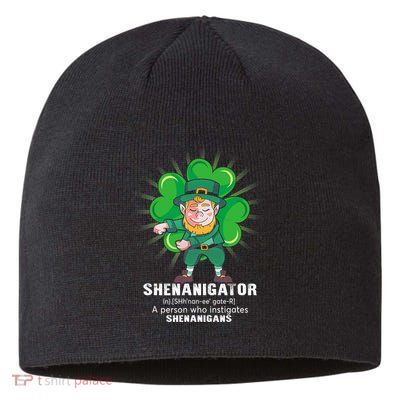 Flossing Shenanigator Definition Saint Patricks Day Men Boys  Sustainable Beanie