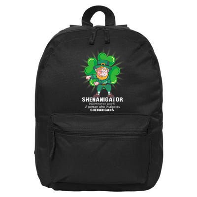 Flossing Shenanigator Definition Saint Patricks Day Men Boys  16 in Basic Backpack