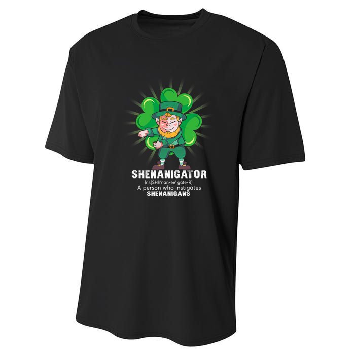 Flossing Shenanigator Definition Saint Patricks Day Men Boys  Performance Sprint T-Shirt