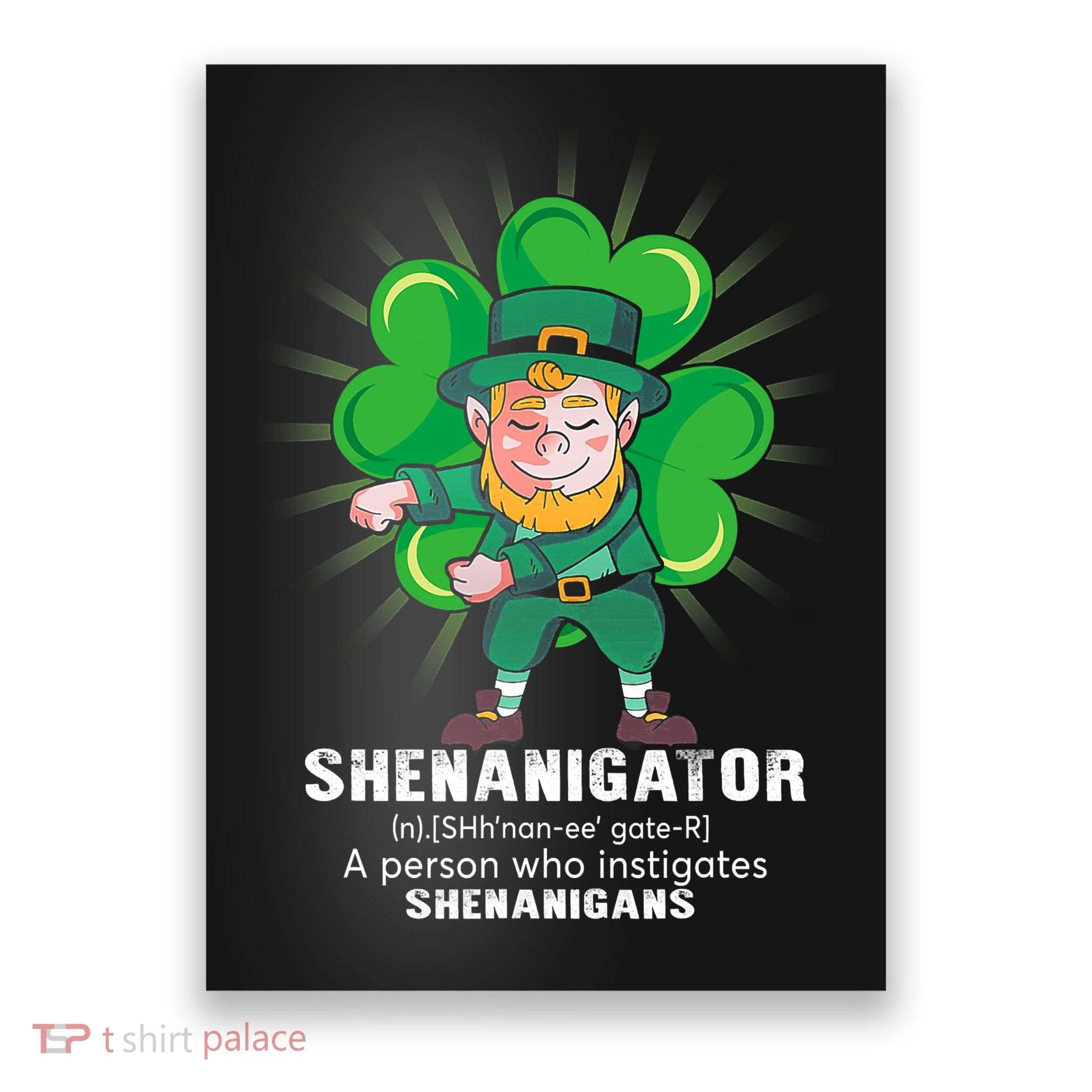 Flossing Shenanigator Definition Saint Patricks Day Men Boys  Poster