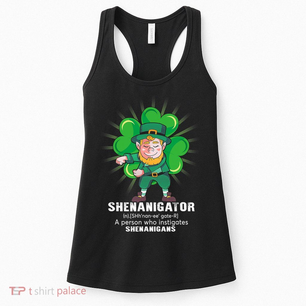 Flossing Shenanigator Definition Saint Patricks Day Men Boys  Womens Tank Top
