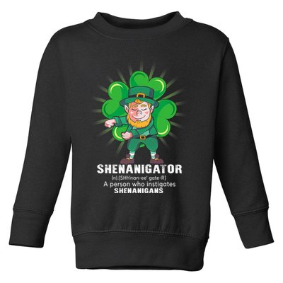 Flossing Shenanigator Definition Saint Patricks Day Men Boys  Toddler Sweatshirt