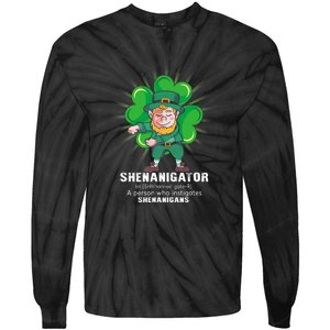 Flossing Shenanigator Definition Saint Patricks Day Men Boys  Tie-Dye Long Sleeve Shirt