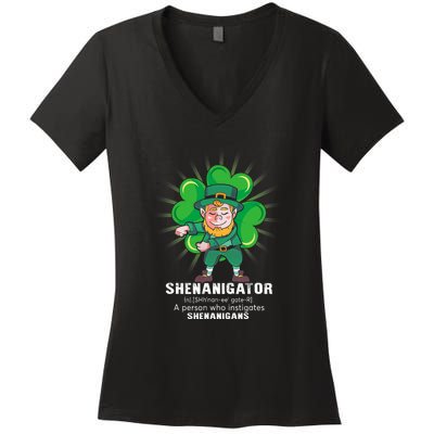 Flossing Shenanigator Definition Saint Patricks Day Men Boys  Women's V-Neck T-Shirt