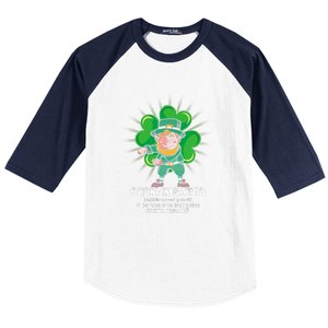 Flossing Shenanigator Definition Saint Patricks Day Men Boys  Baseball Sleeve Shirt