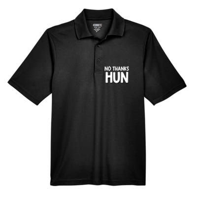 Funny Anti Mlm Pyramid Scheme No Thanks Hun Gift Men's Origin Performance Pique Polo