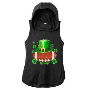 Football Leprechaun Lucky Shamrock St Patrick Day Men Boys  Ladies PosiCharge Tri-Blend Wicking Draft Hoodie Tank