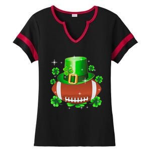 Football Leprechaun Lucky Shamrock St Patrick Day Men Boys  Ladies Halftime Notch Neck Tee