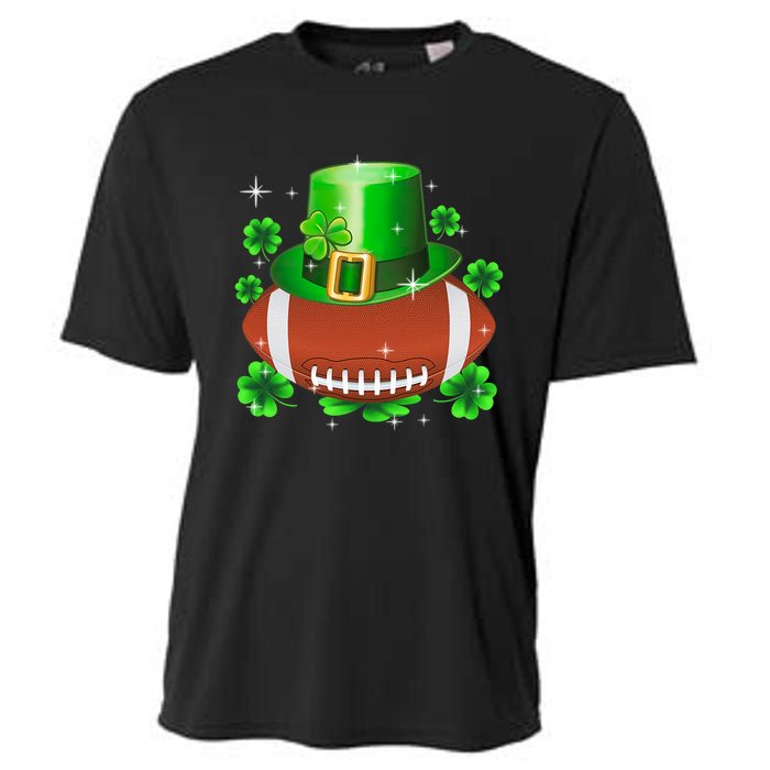 Football Leprechaun Lucky Shamrock St Patrick Day Men Boys  Cooling Performance Crew T-Shirt