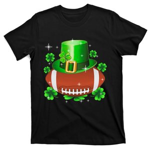 Football Leprechaun Lucky Shamrock St Patrick Day Men Boys  T-Shirt