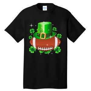 Football Leprechaun Lucky Shamrock St Patrick Day Men Boys  Tall T-Shirt