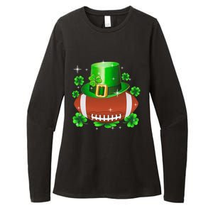 Football Leprechaun Lucky Shamrock St Patrick Day Men Boys  Womens CVC Long Sleeve Shirt