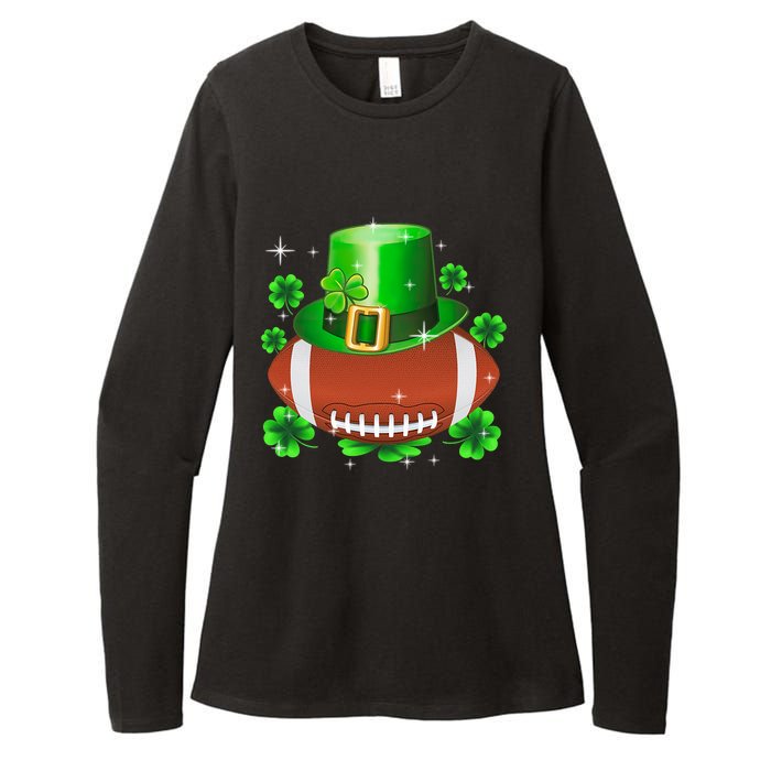 Football Leprechaun Lucky Shamrock St Patrick Day Men Boys  Womens CVC Long Sleeve Shirt