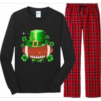 Football Leprechaun Lucky Shamrock St Patrick Day Men Boys  Long Sleeve Pajama Set