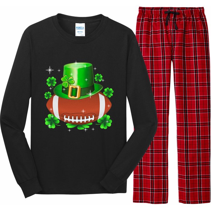 Football Leprechaun Lucky Shamrock St Patrick Day Men Boys  Long Sleeve Pajama Set