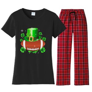 Football Leprechaun Lucky Shamrock St Patrick Day Men Boys  Women's Flannel Pajama Set