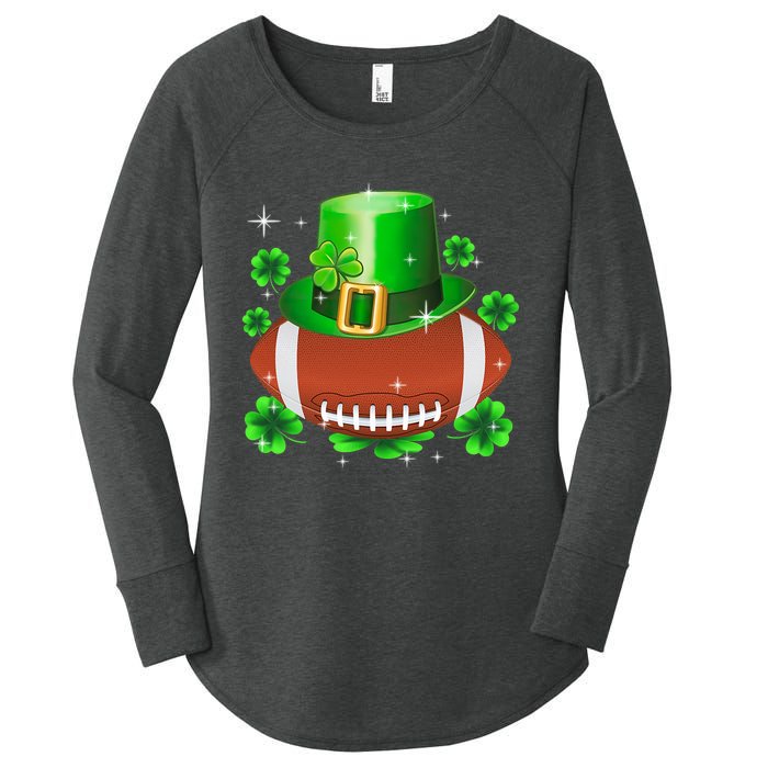 Football Leprechaun Lucky Shamrock St Patrick Day Men Boys  Women's Perfect Tri Tunic Long Sleeve Shirt