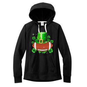 Football Leprechaun Lucky Shamrock St Patrick Day Men Boys  Women's Fleece Hoodie