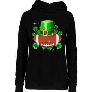 Football Leprechaun Lucky Shamrock St Patrick Day Men Boys  Womens Funnel Neck Pullover Hood