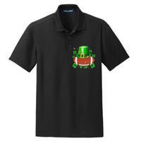 Football Leprechaun Lucky Shamrock St Patrick Day Men Boys  Dry Zone Grid Polo