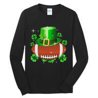 Football Leprechaun Lucky Shamrock St Patrick Day Men Boys  Tall Long Sleeve T-Shirt