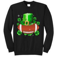 Football Leprechaun Lucky Shamrock St Patrick Day Men Boys  Tall Sweatshirt