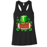 Football Leprechaun Lucky Shamrock St Patrick Day Men Boys  Women's Racerback Tank