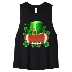 Football Leprechaun Lucky Shamrock St Patrick Day Men Boys  Women's Racerback Cropped Tank