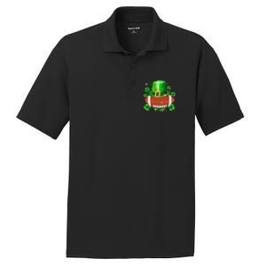 Football Leprechaun Lucky Shamrock St Patrick Day Men Boys  PosiCharge RacerMesh Polo