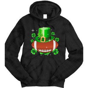 Football Leprechaun Lucky Shamrock St Patrick Day Men Boys  Tie Dye Hoodie