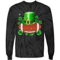 Football Leprechaun Lucky Shamrock St Patrick Day Men Boys  Tie-Dye Long Sleeve Shirt