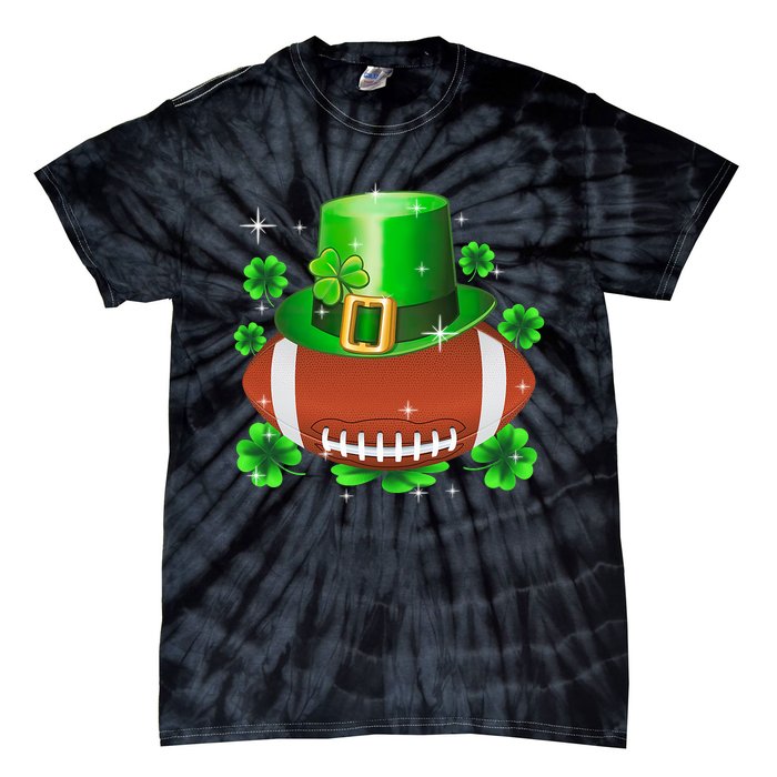 Football Leprechaun Lucky Shamrock St Patrick Day Men Boys  Tie-Dye T-Shirt