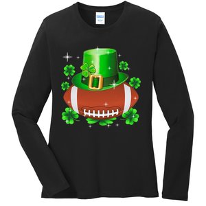 Football Leprechaun Lucky Shamrock St Patrick Day Men Boys  Ladies Long Sleeve Shirt