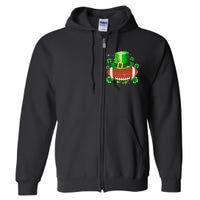 Football Leprechaun Lucky Shamrock St Patrick Day Men Boys  Full Zip Hoodie