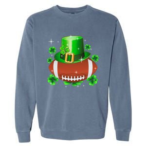 Football Leprechaun Lucky Shamrock St Patrick Day Men Boys  Garment-Dyed Sweatshirt