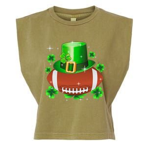 Football Leprechaun Lucky Shamrock St Patrick Day Men Boys  Garment-Dyed Women's Muscle Tee