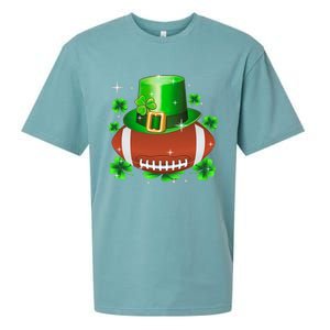 Football Leprechaun Lucky Shamrock St Patrick Day Men Boys  Sueded Cloud Jersey T-Shirt