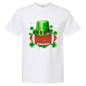 Football Leprechaun Lucky Shamrock St Patrick Day Men Boys  Garment-Dyed Heavyweight T-Shirt