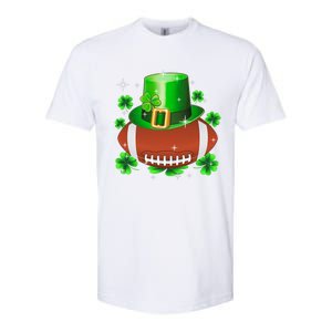 Football Leprechaun Lucky Shamrock St Patrick Day Men Boys  Softstyle CVC T-Shirt